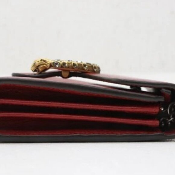 GUCCI Dionysus Mini Red Clutch 401231 496334 w/ Silver Chain Strap - Picture 6 of 15